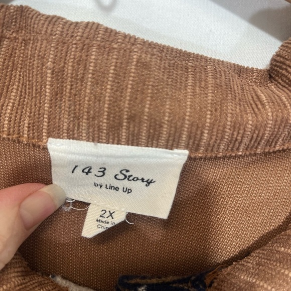 143 Story By Line Up Aztec Tribal Shacket Corduroy Western Button Down Size 2X - Picture 10 of 11